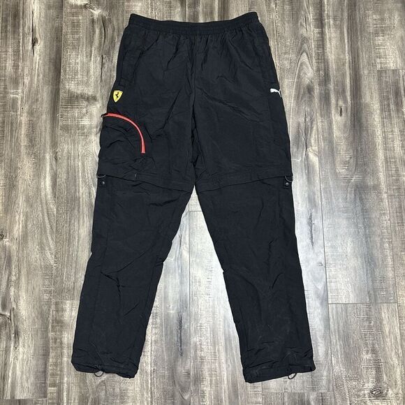 Puma Scuderia Ferrari Men's Black Convertible Cargo Pants Size L - Picture 1 of 6